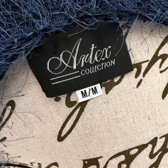 vintage artex blue eyelash knit y2k sleeveless top - Picture 7 of 7